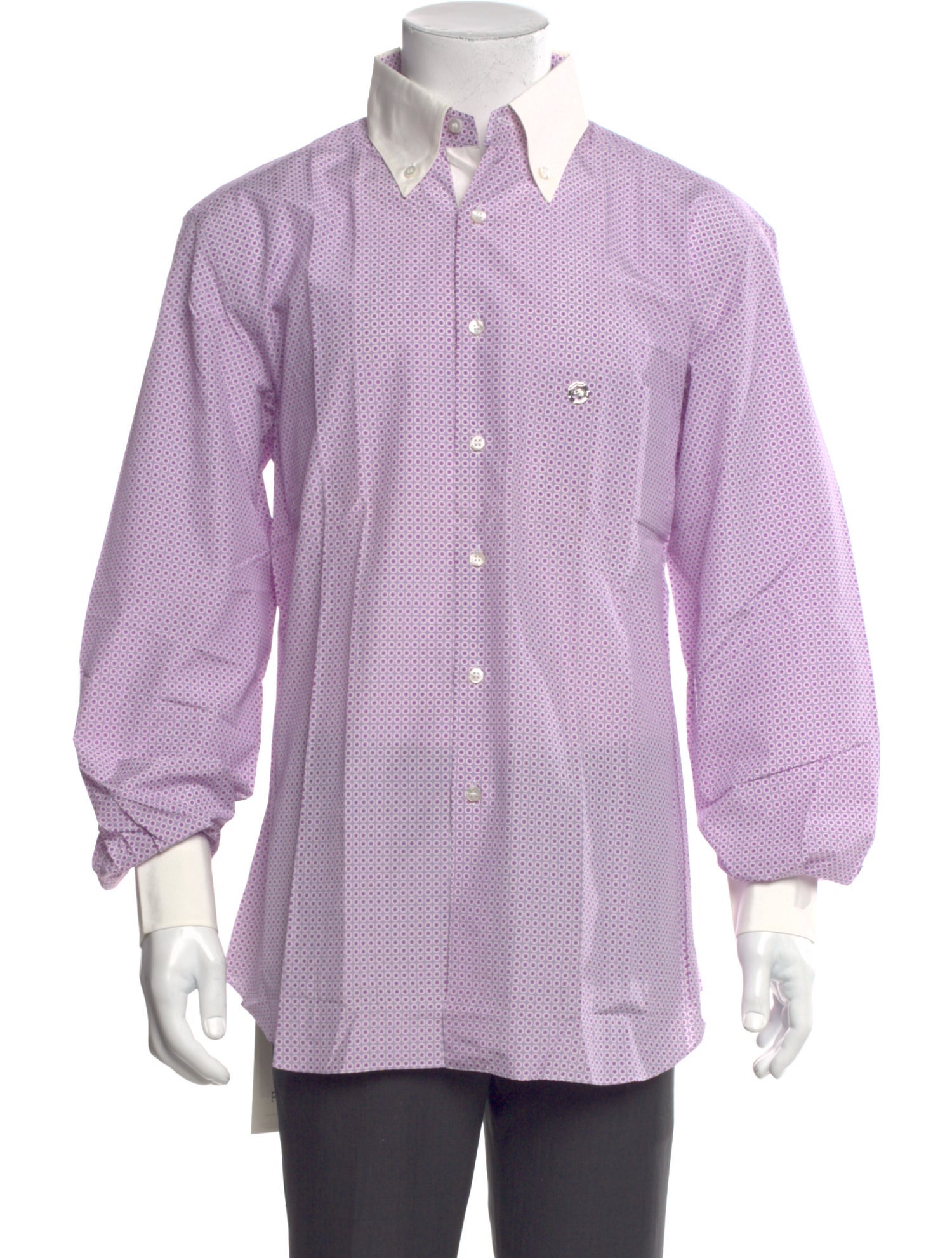 Stefano Ricci Polka Dot Print Long Sleeve Dress Shirt