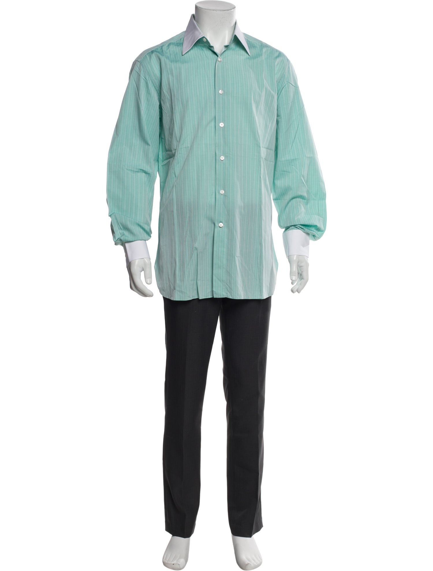 Stefano Ricci Striped Long Sleeve Dress Shirt