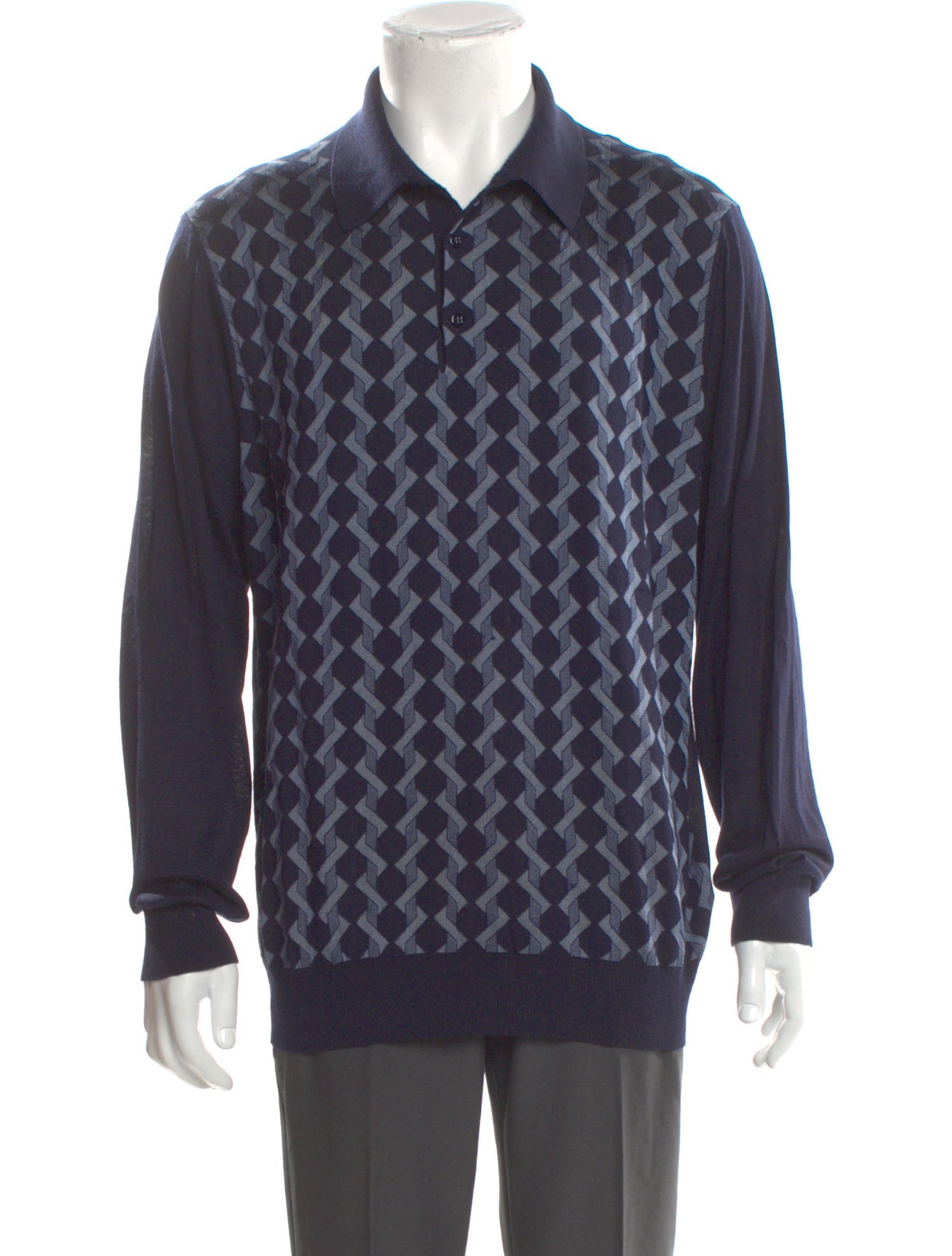 Stefano Ricci Cashmere Patterned Polo Shirt