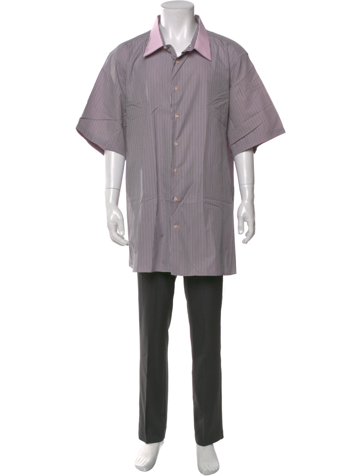 Stefano Ricci Striped Short Sleeve Shirt