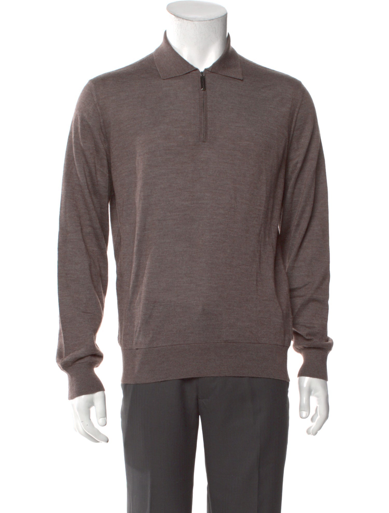 Stefano Ricci Mock Neck Long Sleeve Polo Sweater