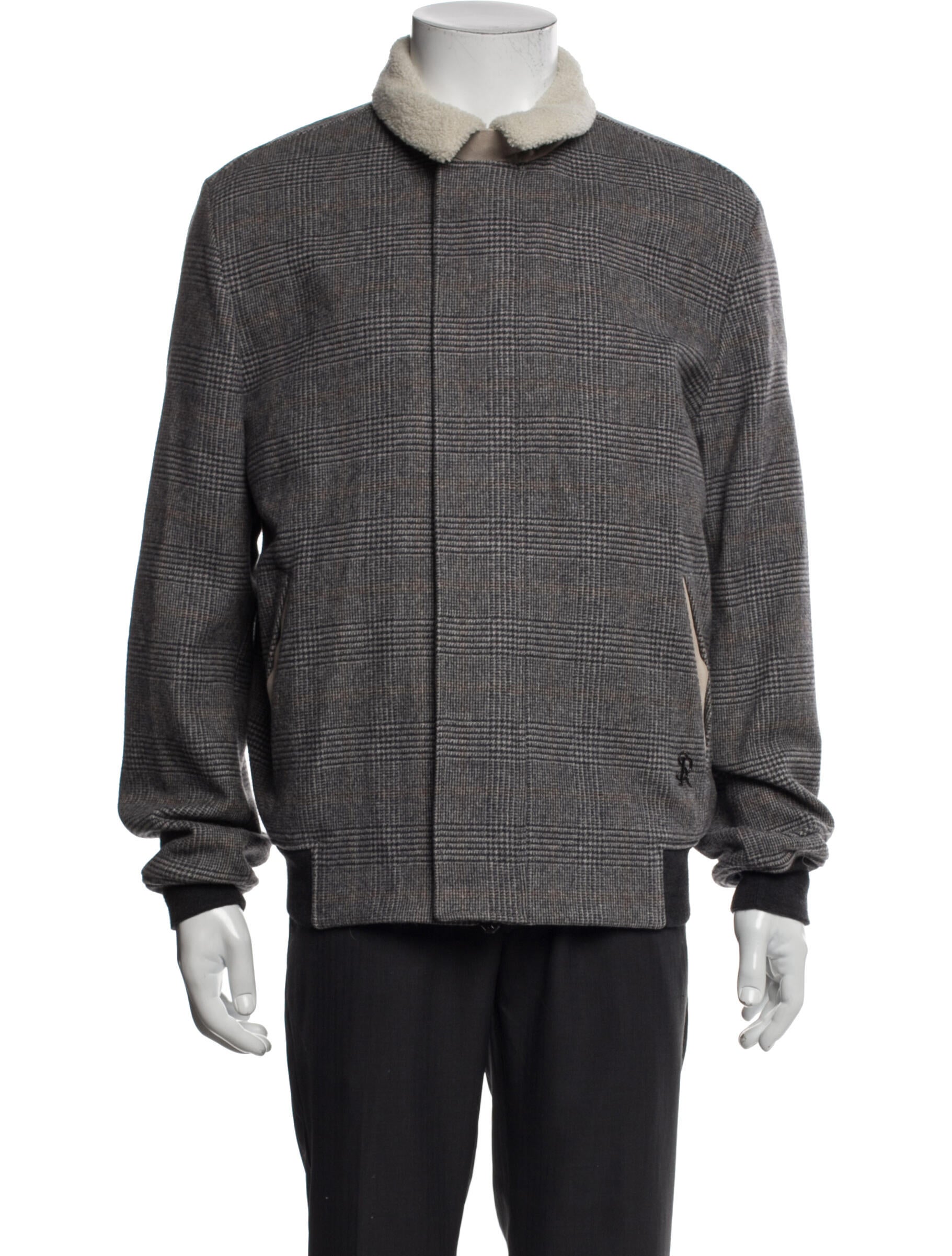Stefano Ricci Wool Plaid Print Puffer Coat