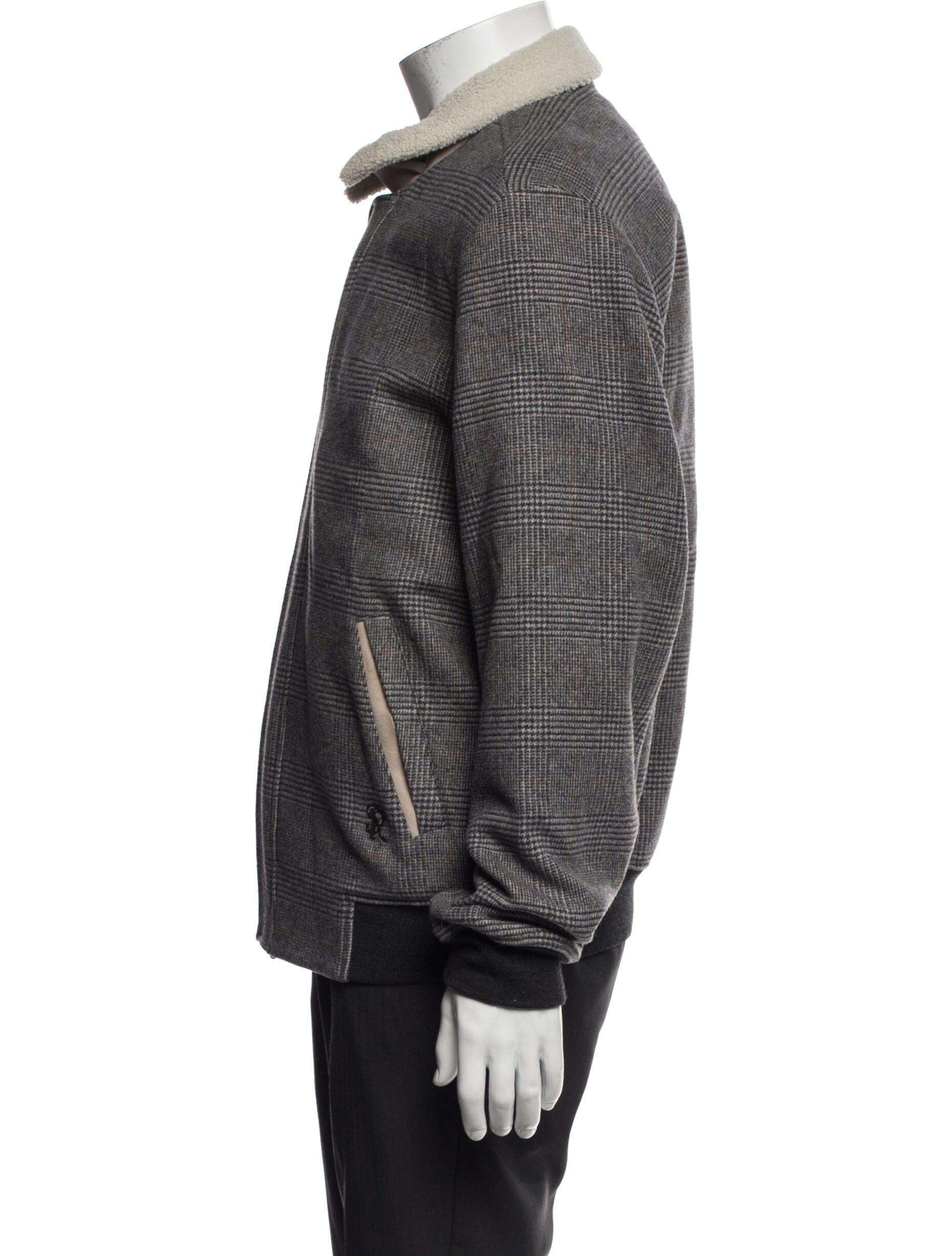 Stefano Ricci Wool Plaid Print Puffer Coat