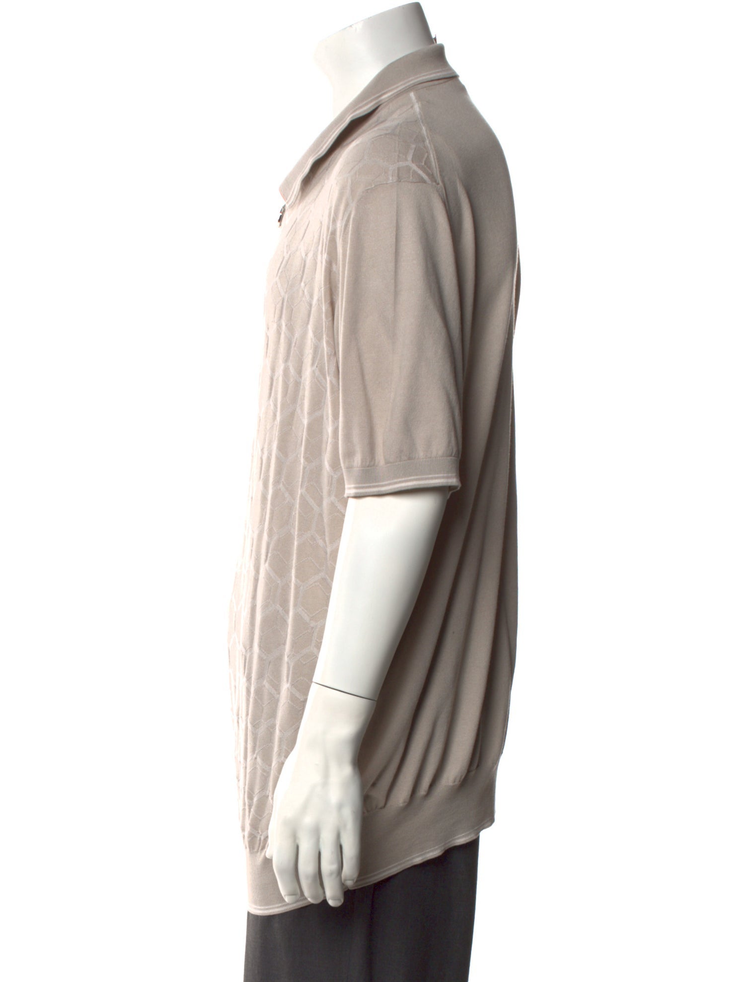 Stefano Ricci Silk Patterned Polo Sweater