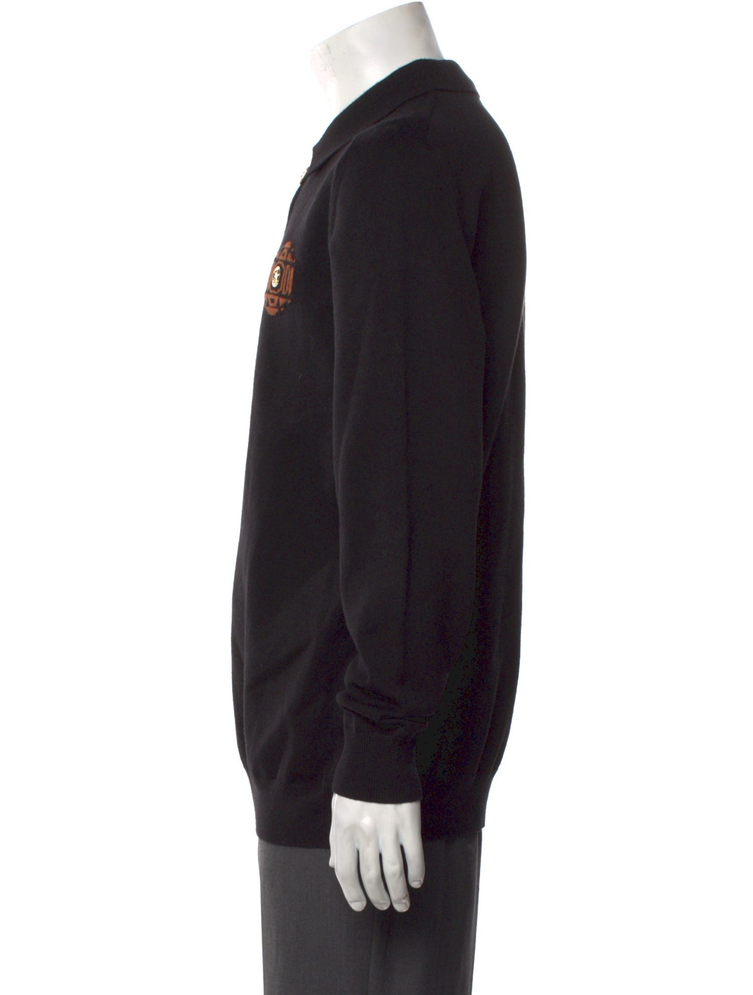 Stefano Ricci Graphic Print Collar Polo Sweater
