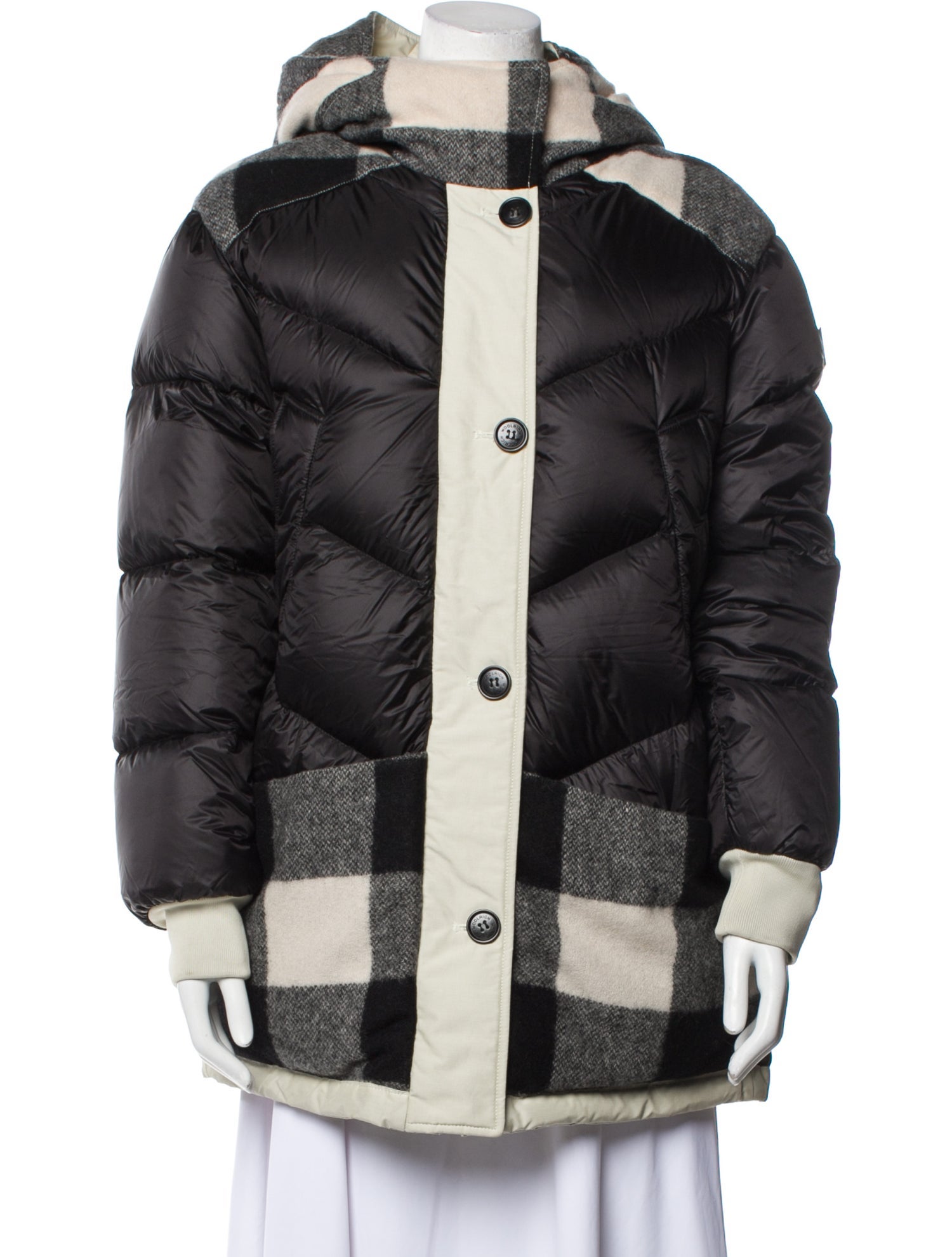 Woolrich Colorblock Pattern Coat Neutrals Coats, Clothing RCH25237