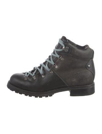 Woolrich Leather Printed Combat Boots