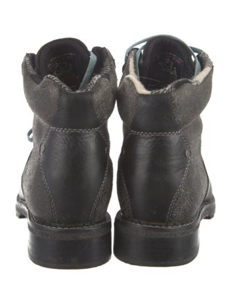Woolrich Leather Printed Combat Boots