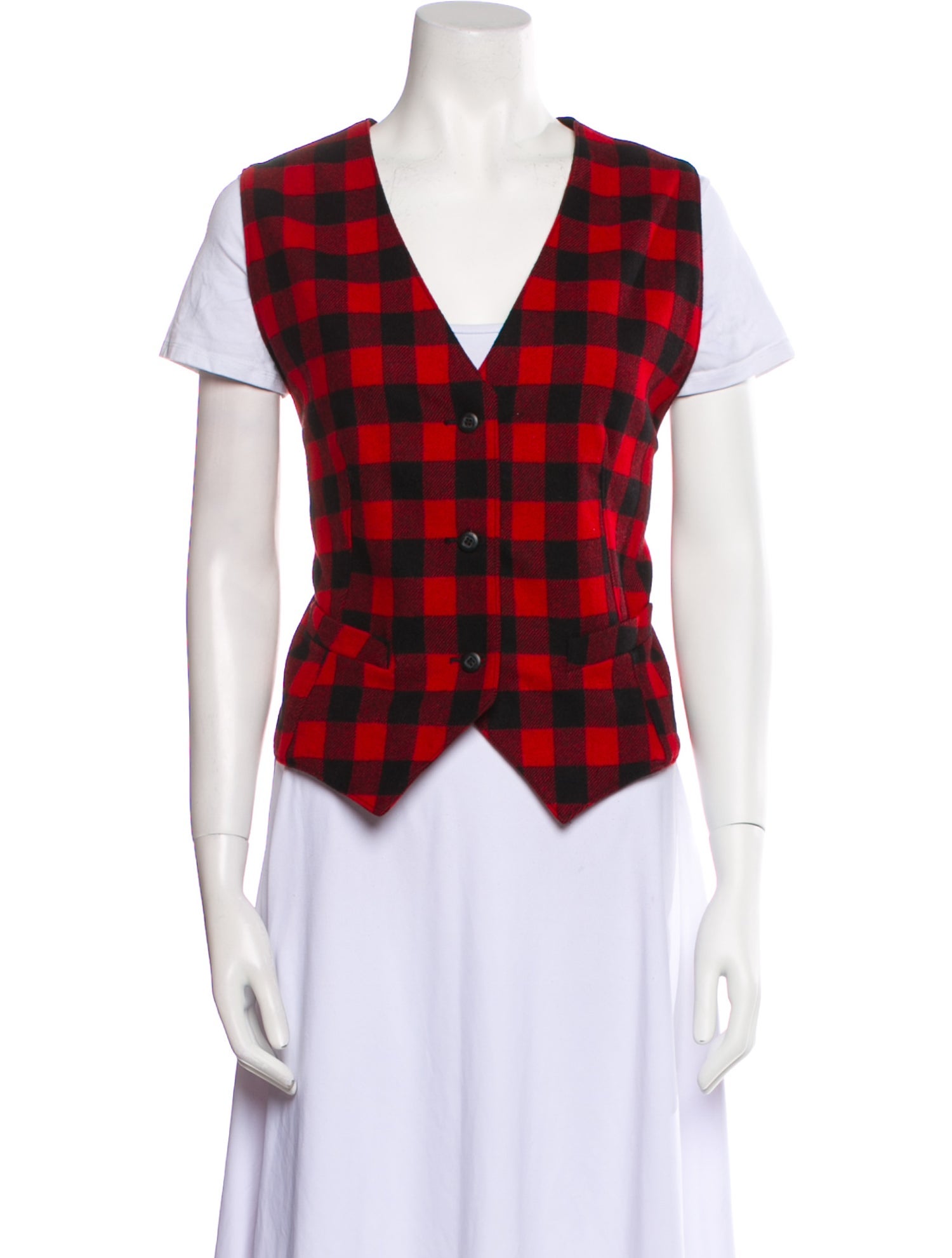 Woolrich Wool Plaid Print Vest