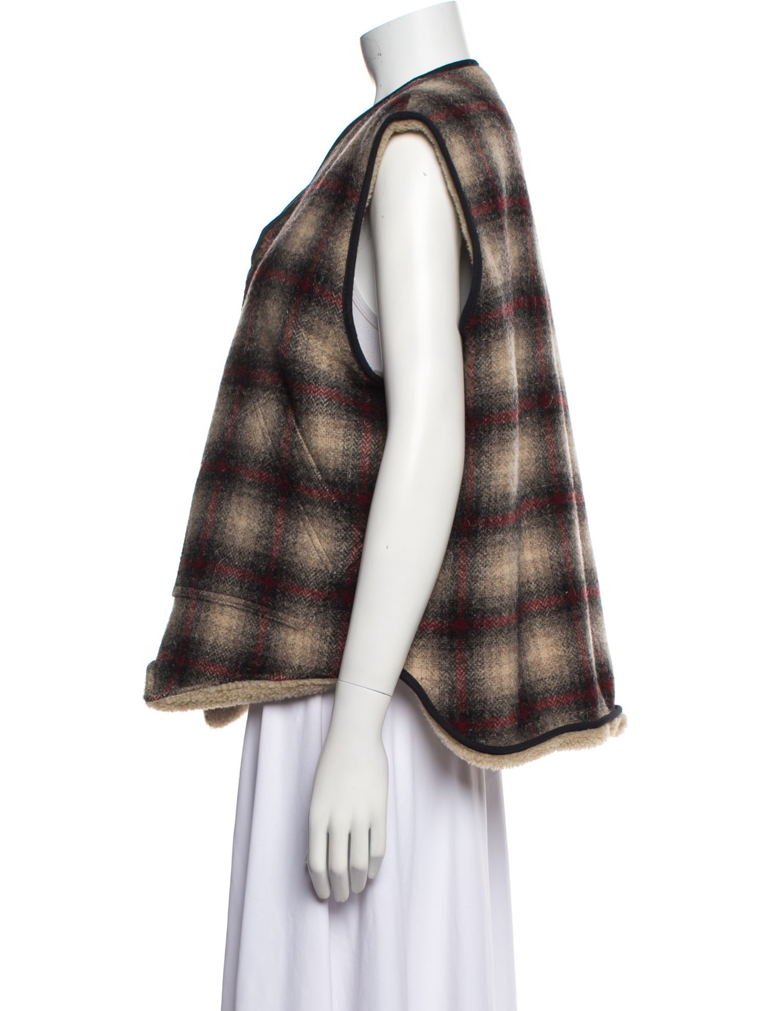 Woolrich Nylon Plaid Print Vest