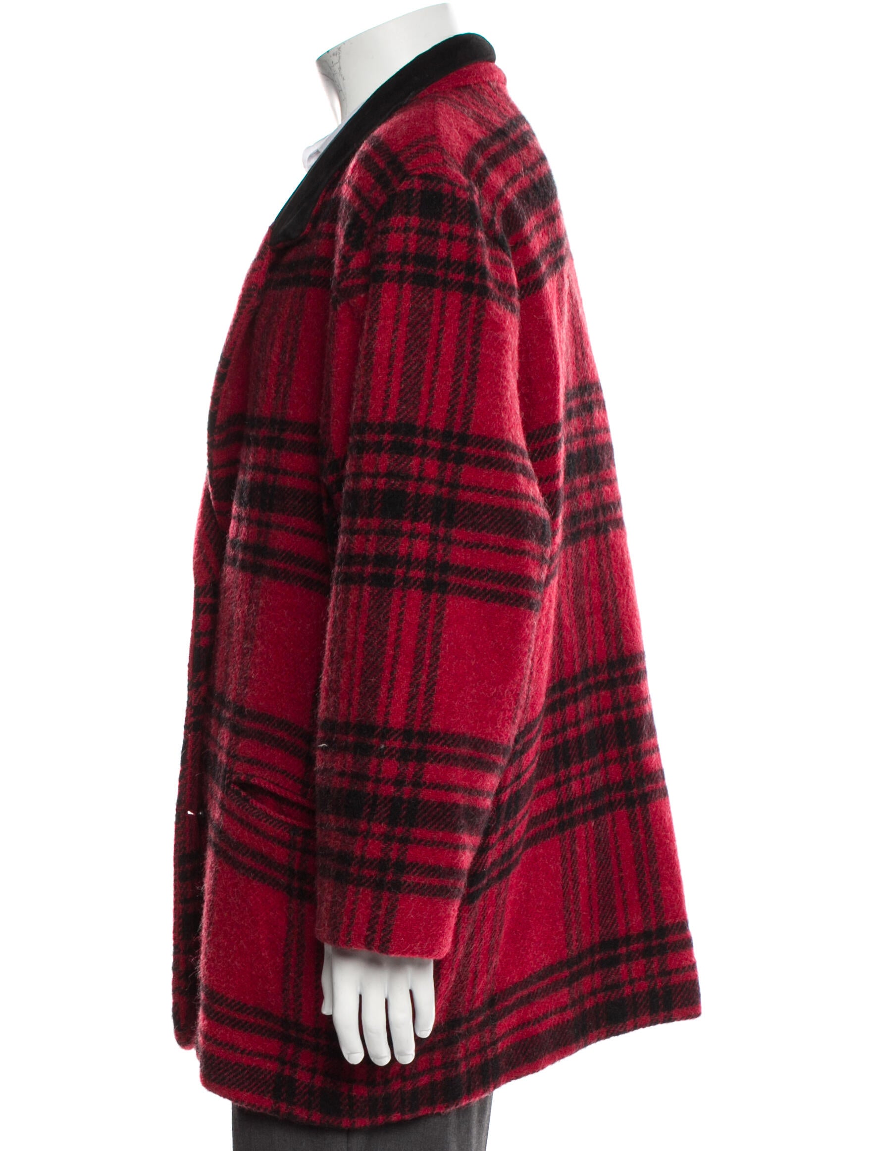 Woolrich Wool Plaid Print Peacoat