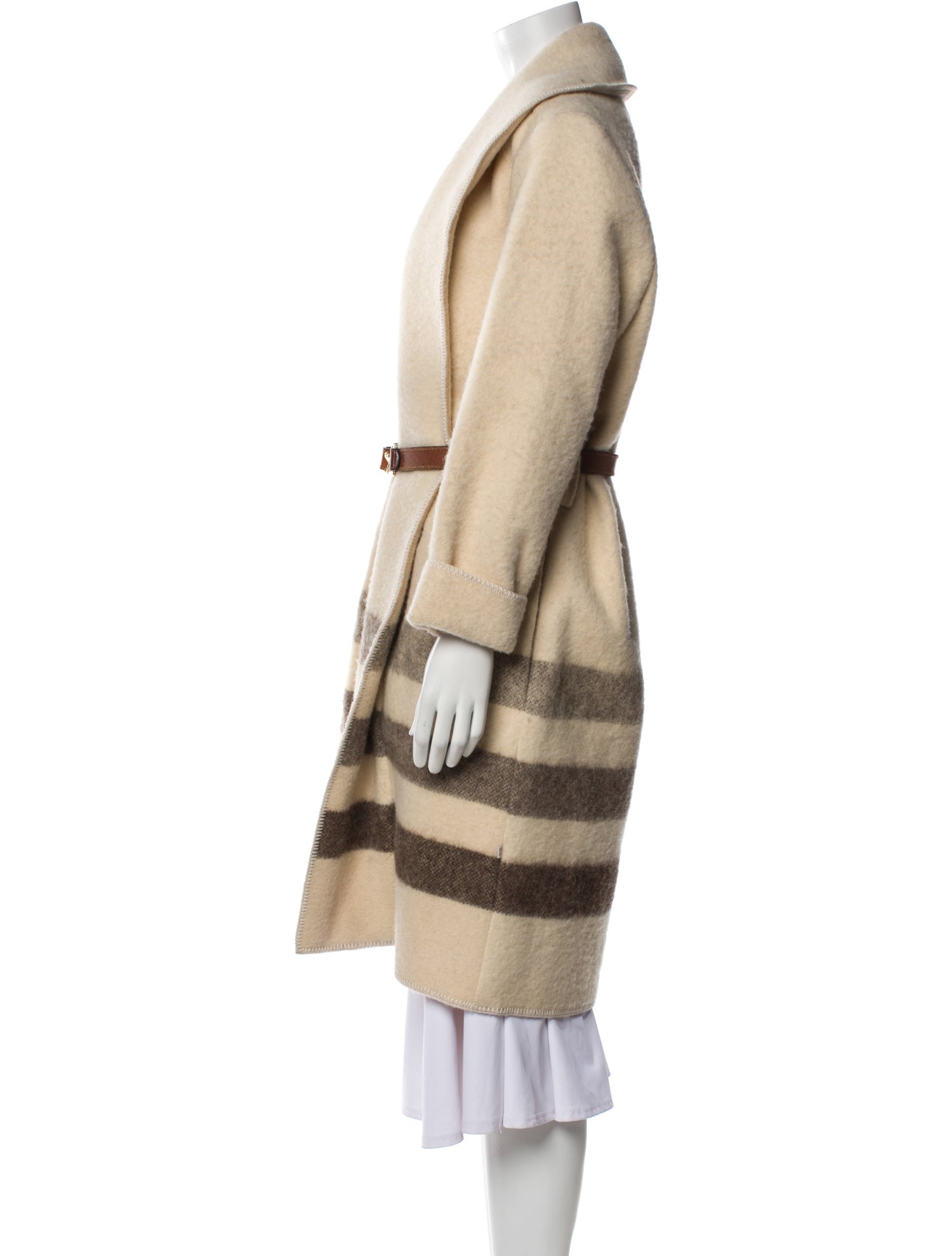 Woolrich Wool Striped Trench Coat