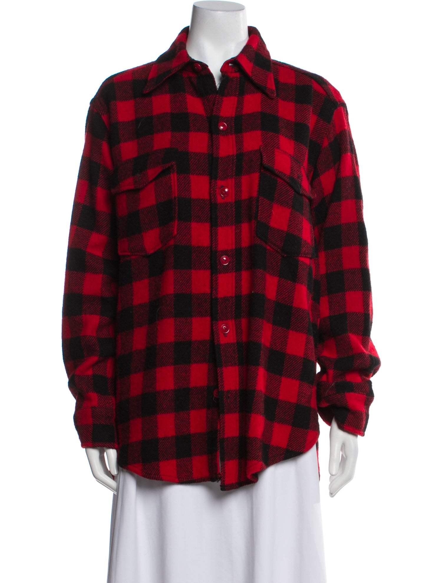 Woolrich Wool Plaid Print Utility Jacket