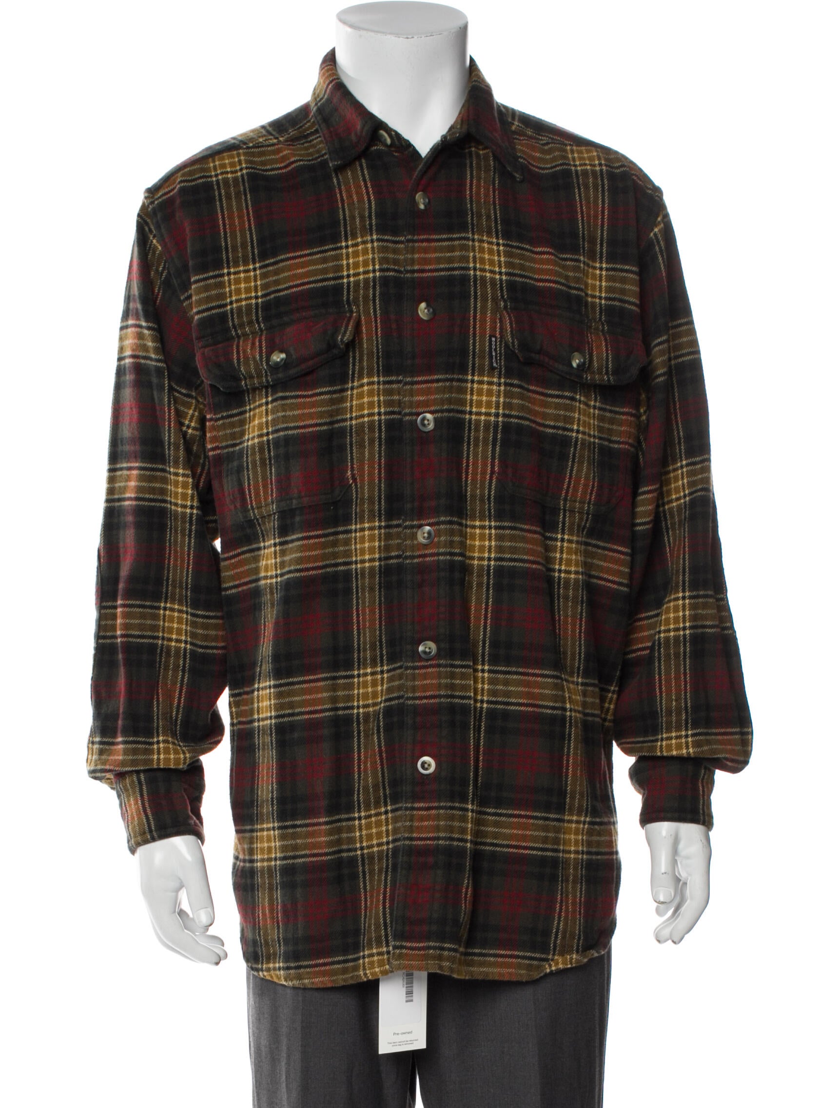 Woolrich Plaid Print Peacoat