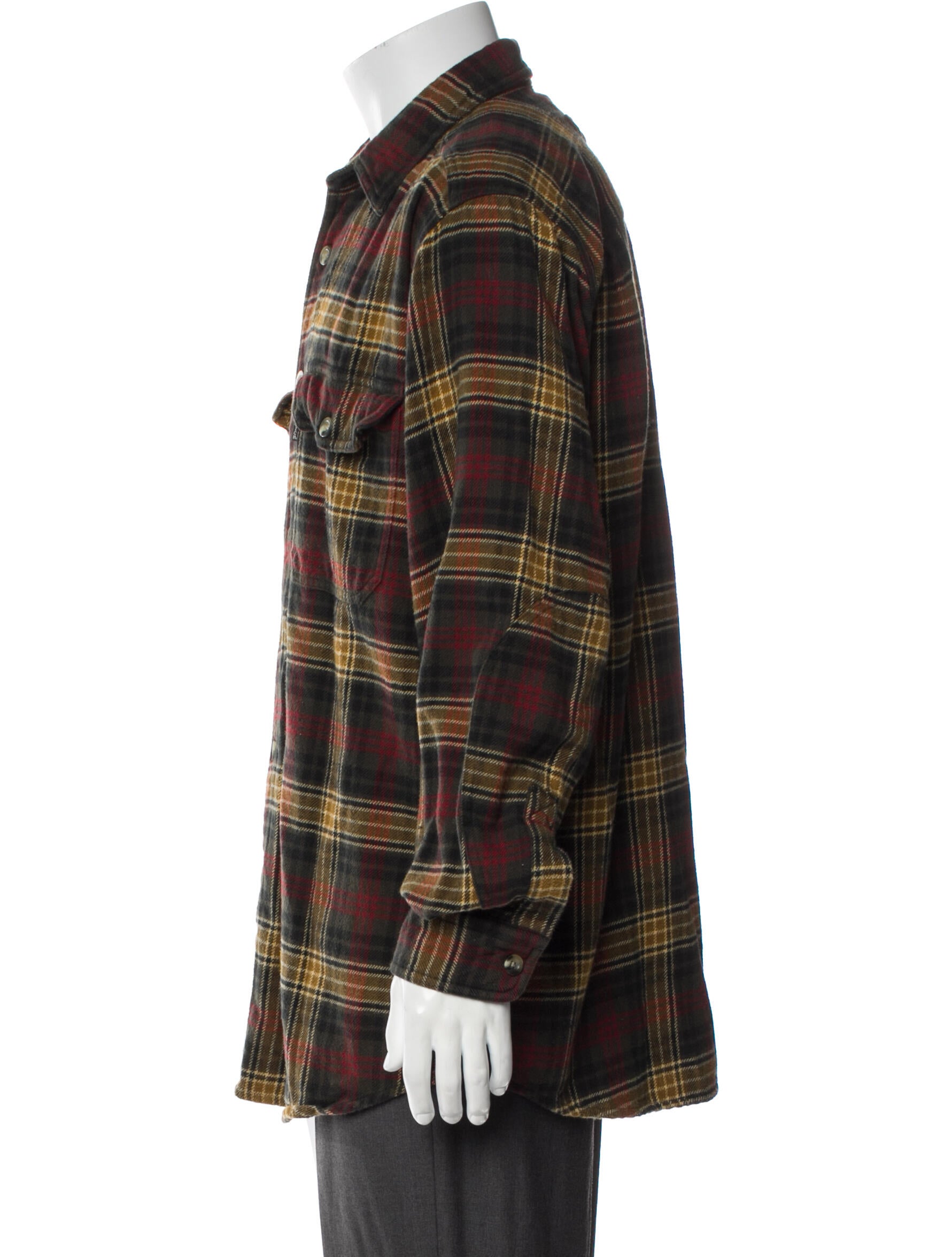 Woolrich Plaid Print Peacoat