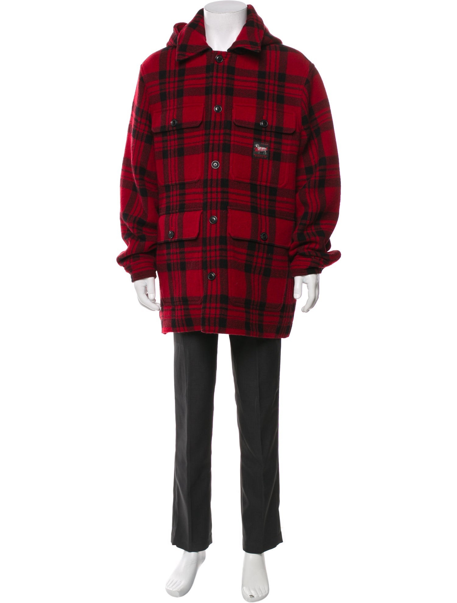 Woolrich Wool Plaid Print Parka