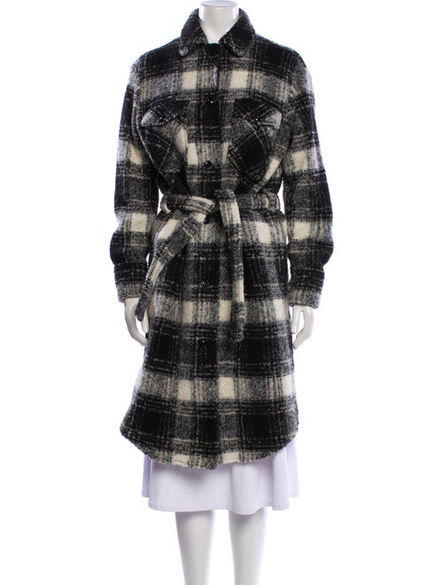 Woolrich Wool Plaid Print Trench Coat