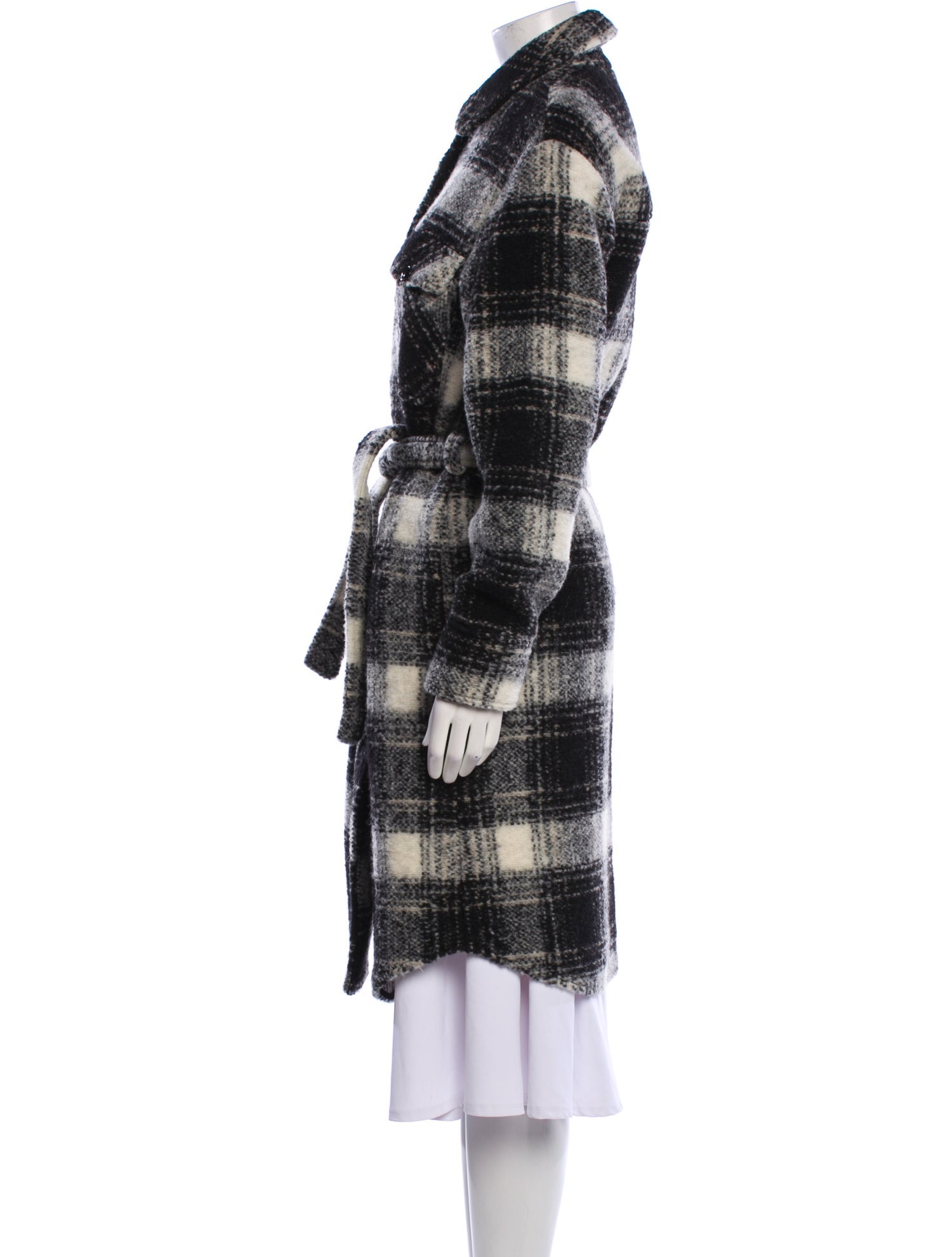 Woolrich Wool Plaid Print Trench Coat