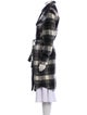 Woolrich Wool Plaid Print Trench Coat