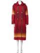 Woolrich Wool Striped Faux Fur Coat
