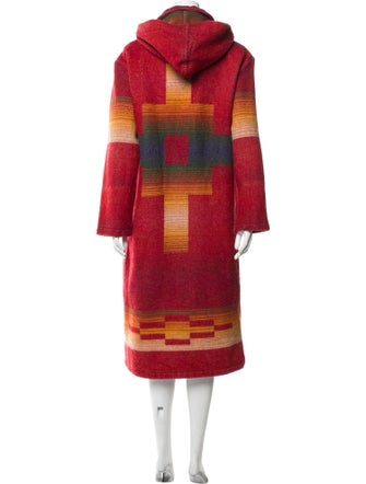 Woolrich Wool Striped Faux Fur Coat