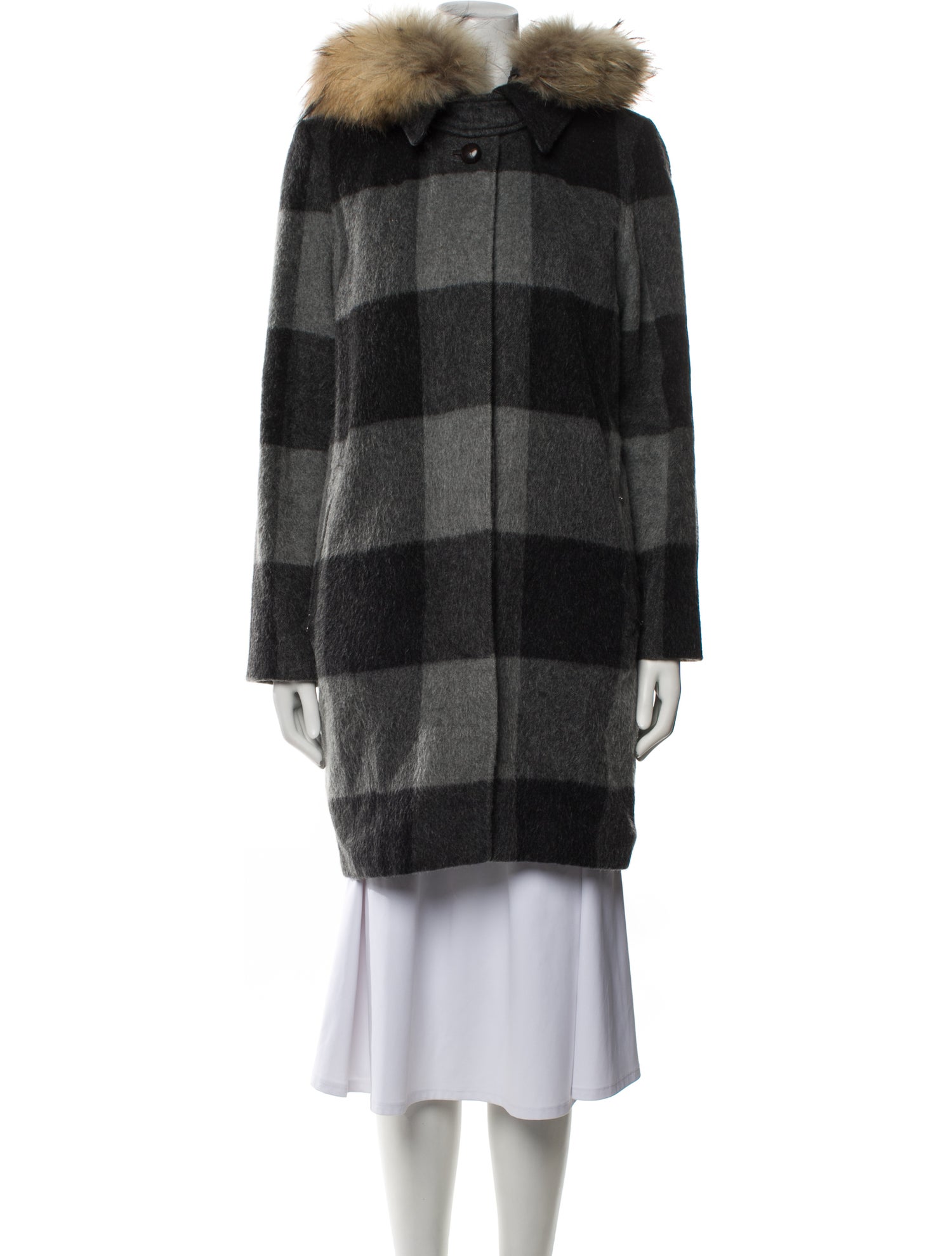 Woolrich Nylon Plaid Print Parka