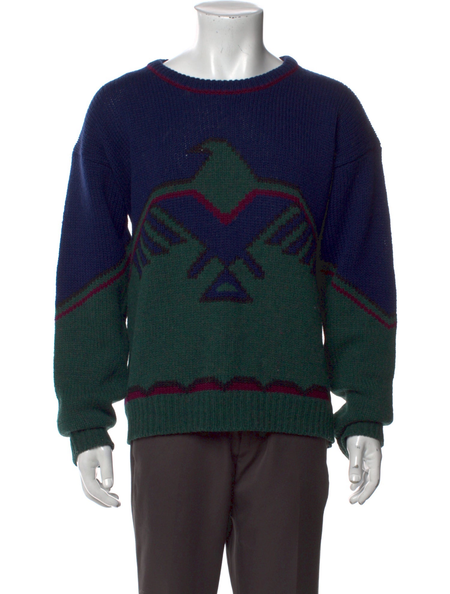 Woolrich Wool Colorblock Pattern Pullover