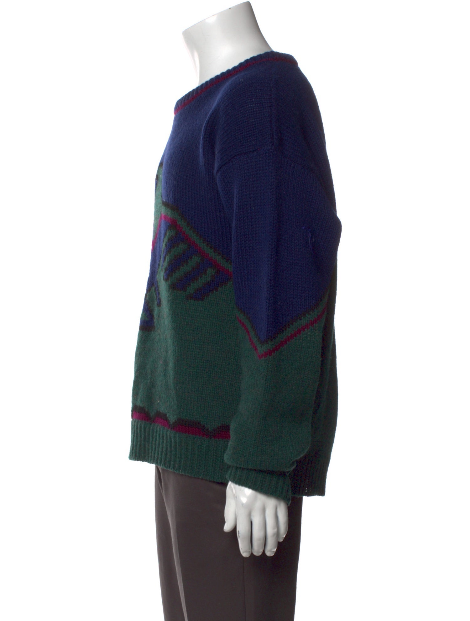 Woolrich Wool Colorblock Pattern Pullover