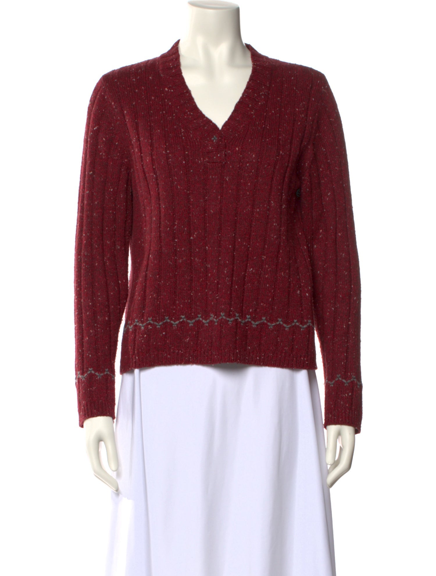 Woolrich Printed V-Neck Sweater