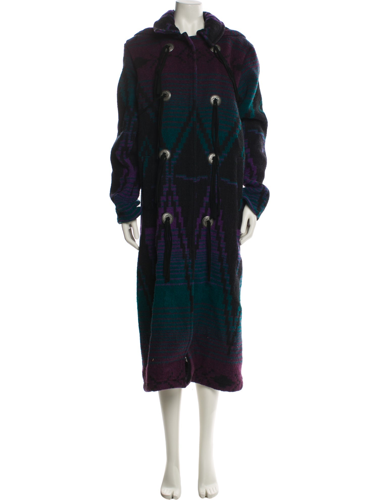 Woolrich Wool Printed Faux Fur Coat