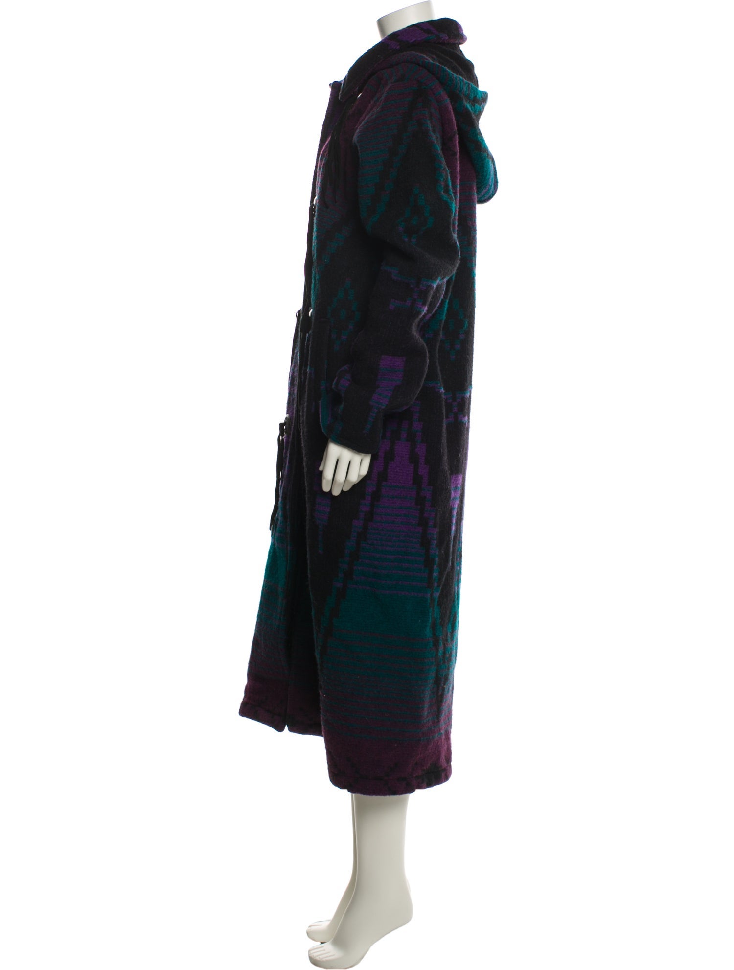 Woolrich Wool Printed Faux Fur Coat