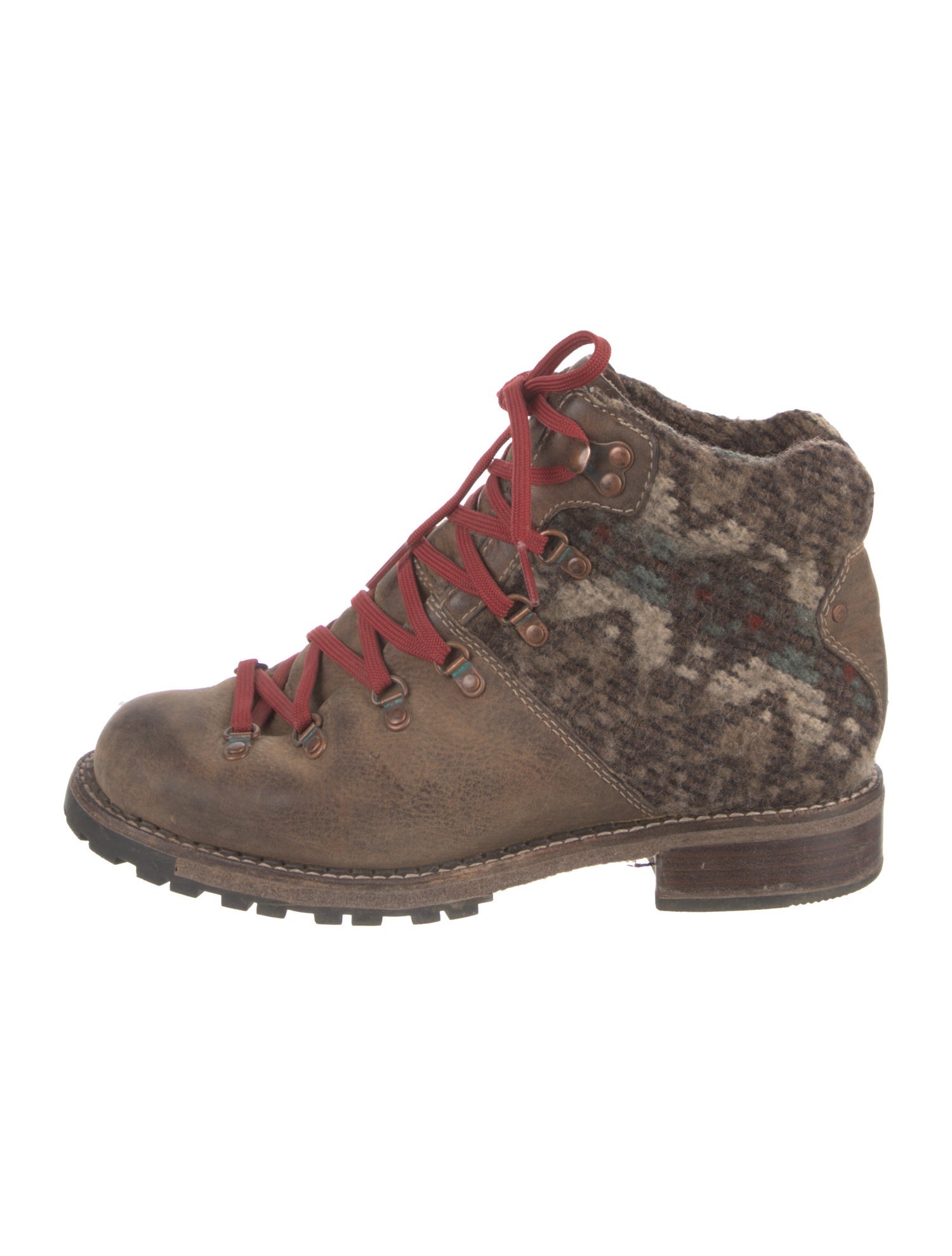 Woolrich Leather Printed Lace-Up Boots