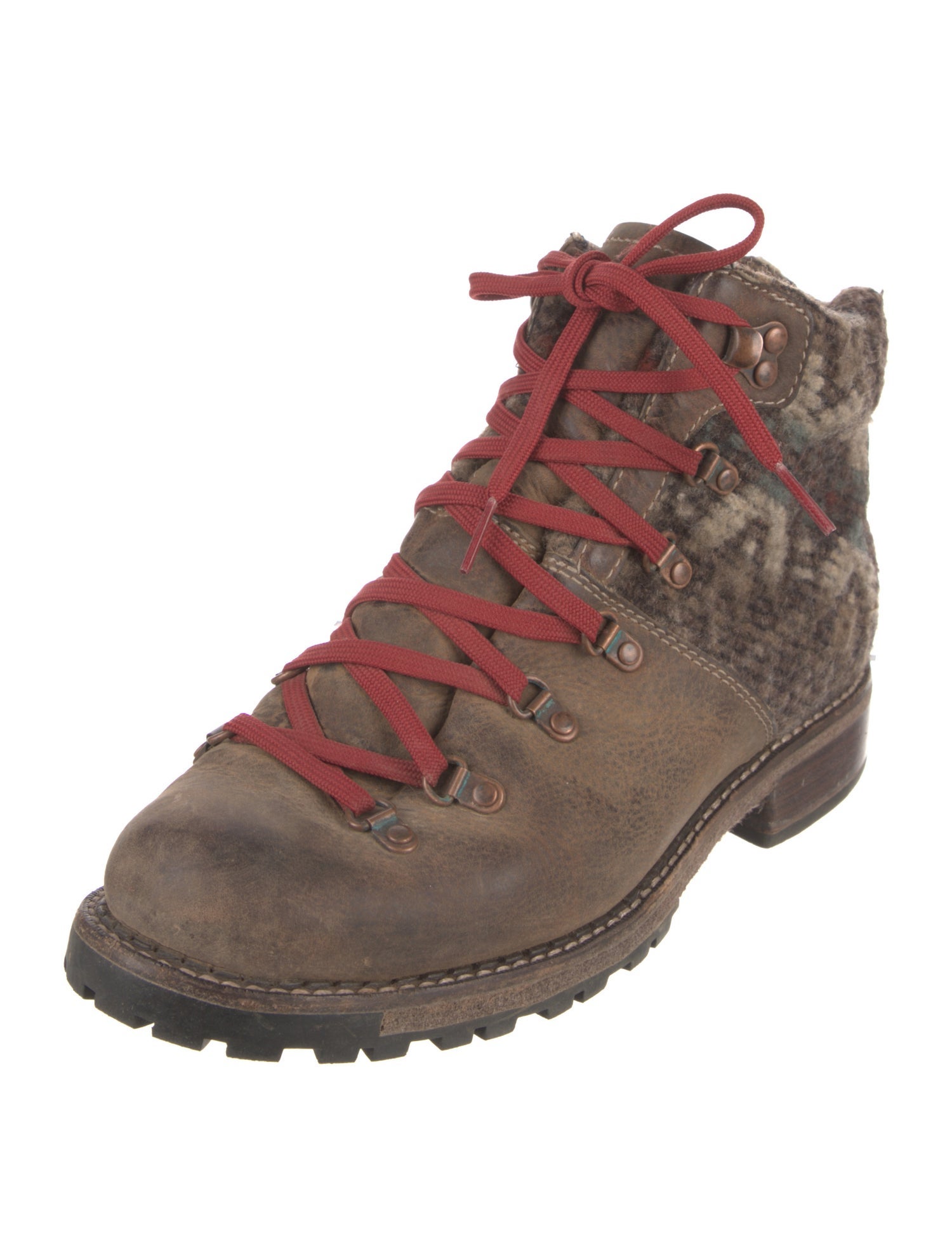 Woolrich Leather Printed Lace-Up Boots