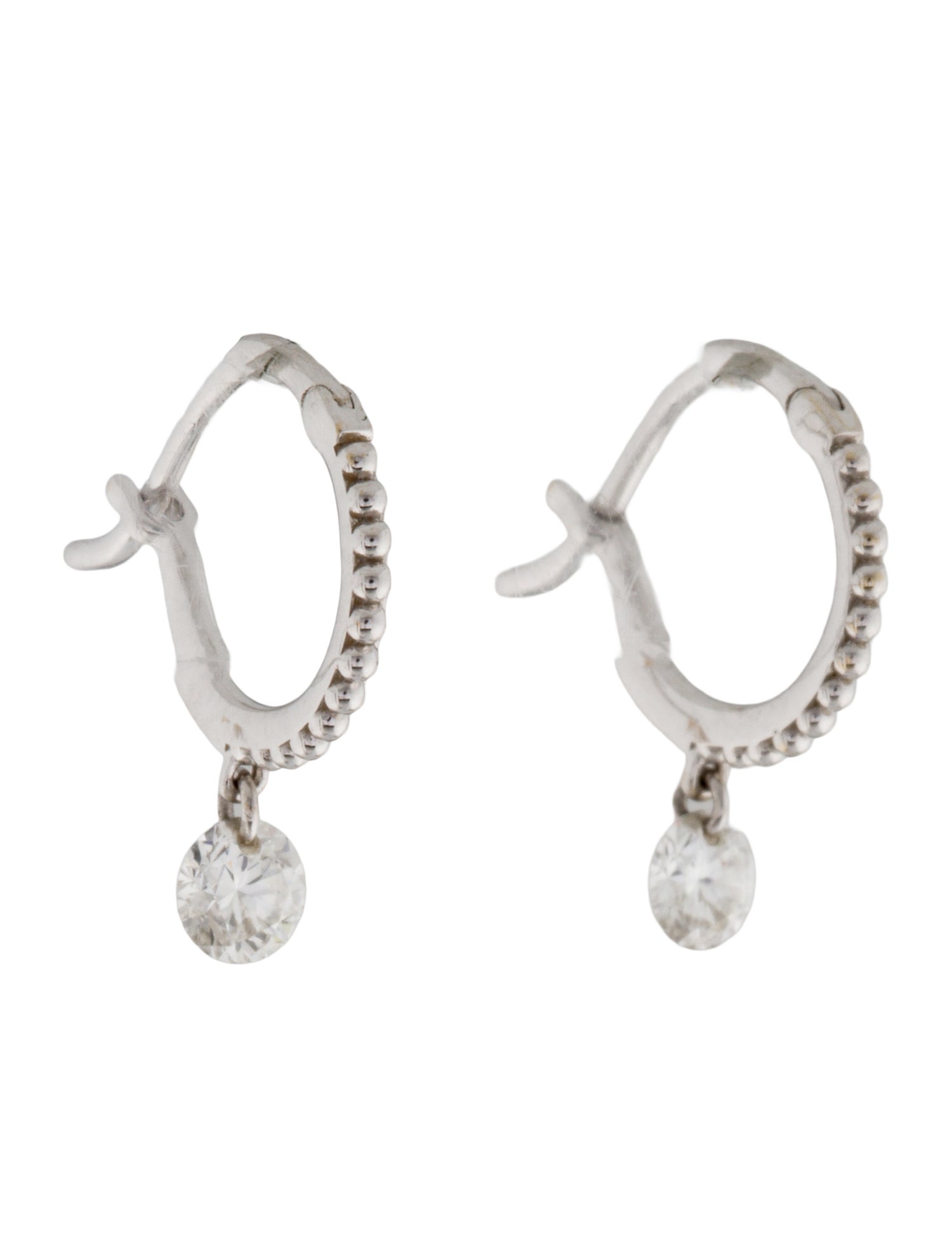 Raphaele Canot 18K Diamond Set Free Mini Hoop Earrings