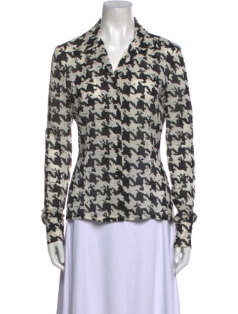 Randolph Duke Silk Printed Button-Up Top