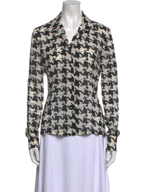 Randolph Duke Silk Printed Button-Up Top