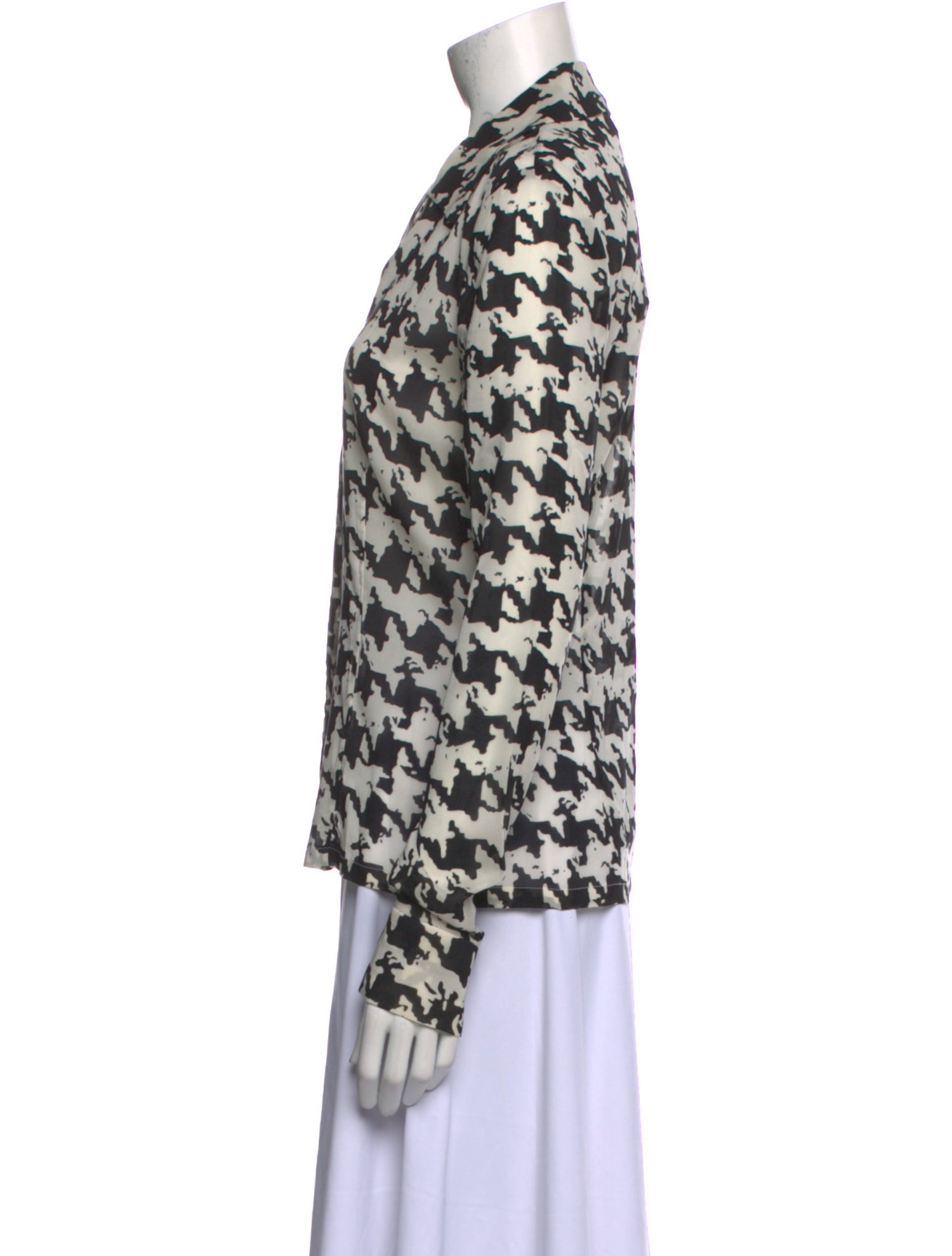 Randolph Duke Silk Printed Button-Up Top