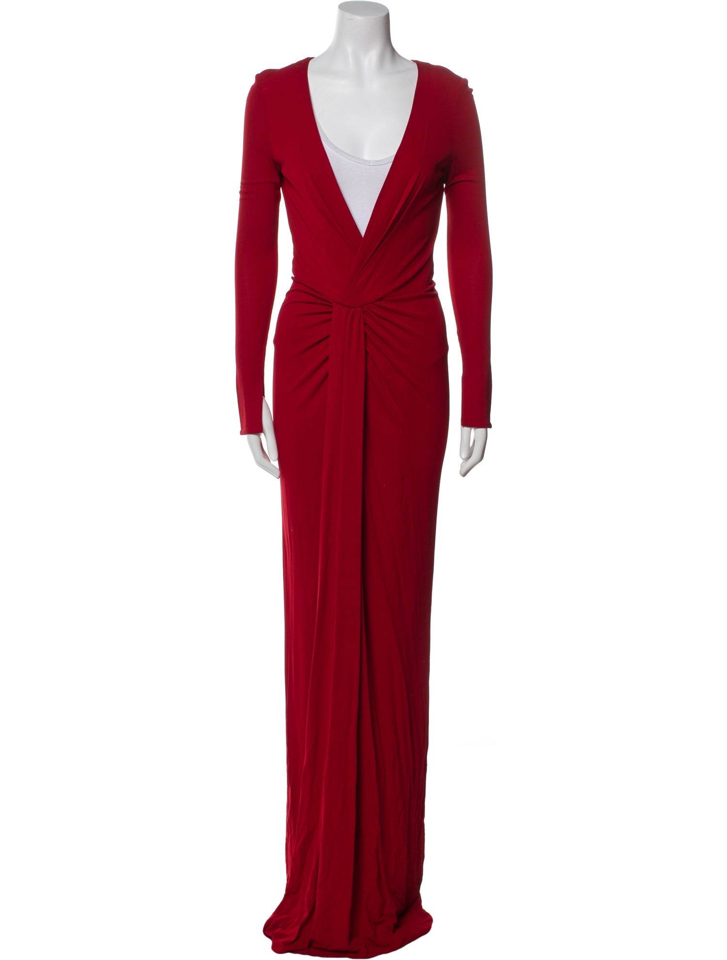 Randolph Duke Plunge Neckline Long Dress