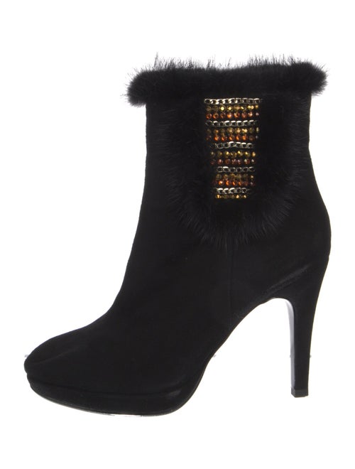 Roberta di Camerino Suede Crystal Embellishments Boots
