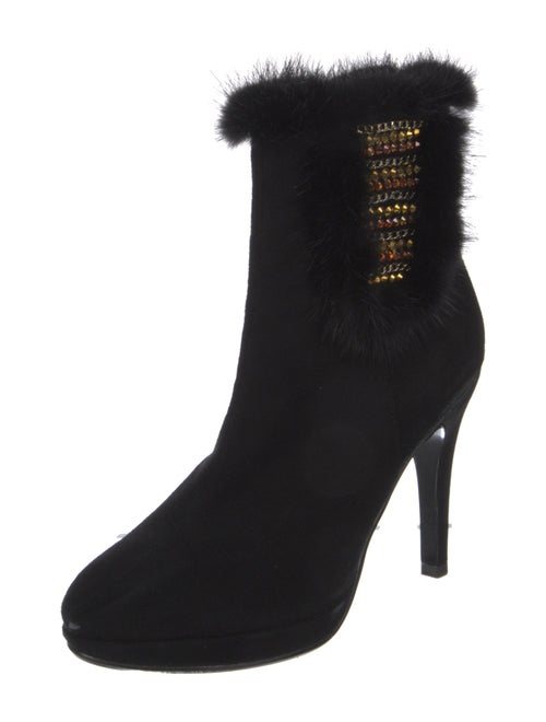 Roberta di Camerino Suede Crystal Embellishments Boots