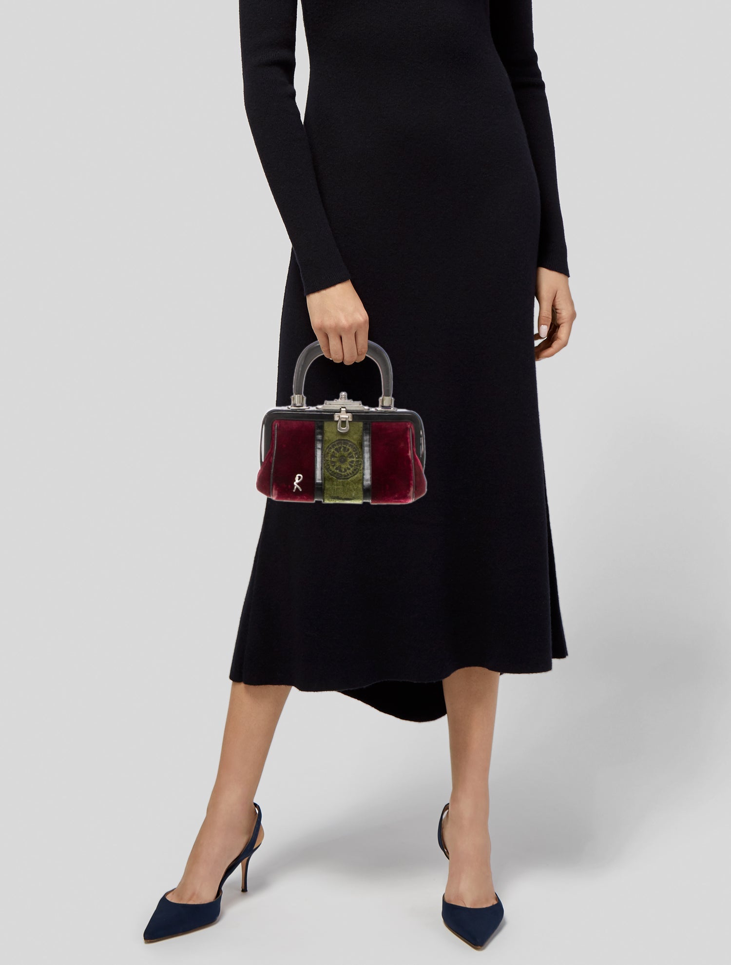 Roberta di Camerino Velvet Top Handle Bag