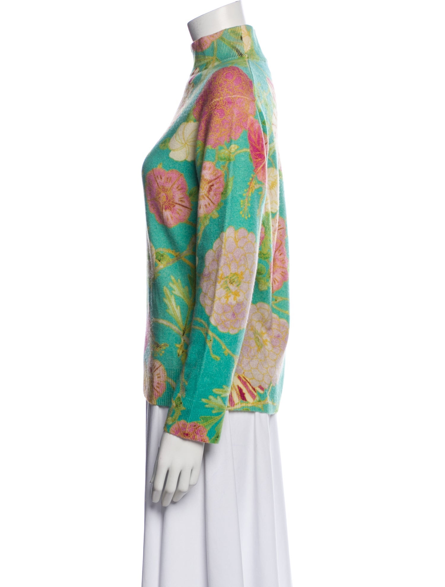 Roi du Lac Cashmere Floral Print Sweater