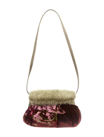 Rene Caovilla Fur-Trimmed Jacquard Bag