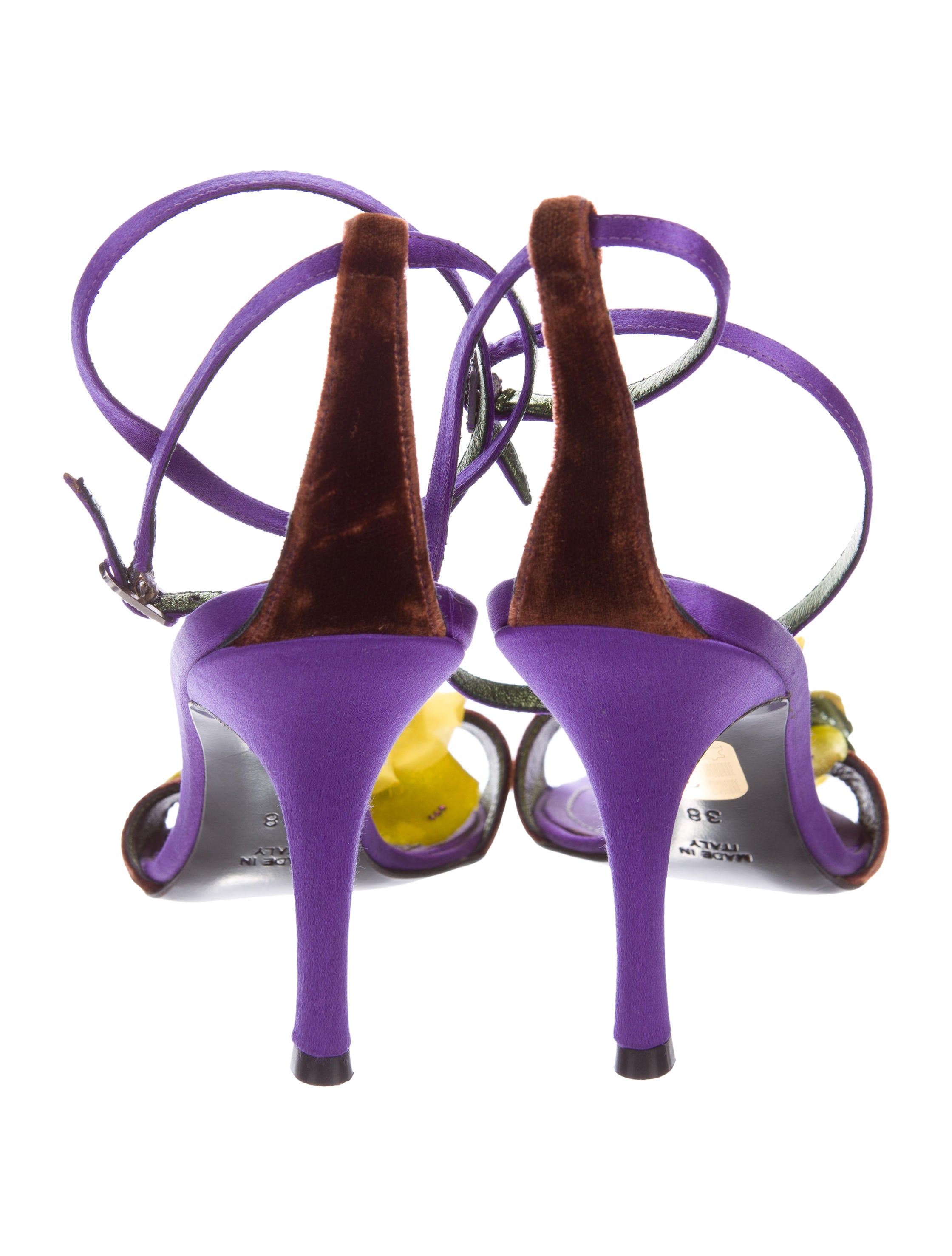 Rene Caovilla Satin Embellished Sandals - Shoes - REC21885 | The RealReal