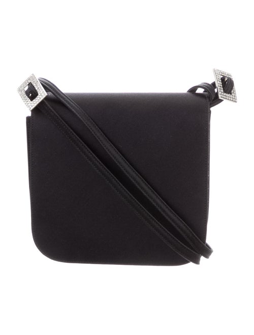René Caovilla Satin Crossbody Bag Black
