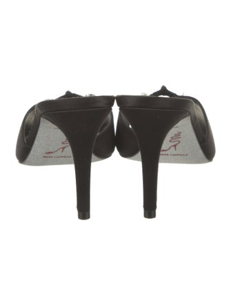 René Caovilla Glitter Accents Slides