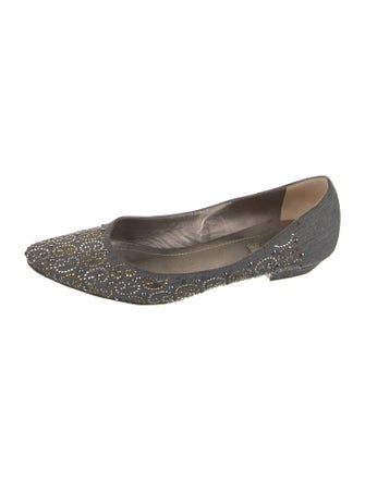 René Caovilla Canvas Printed Flats
