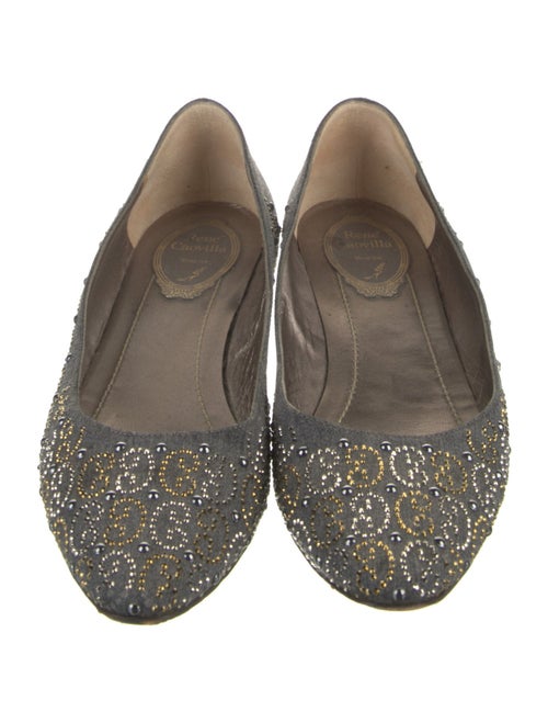 René Caovilla Canvas Printed Flats