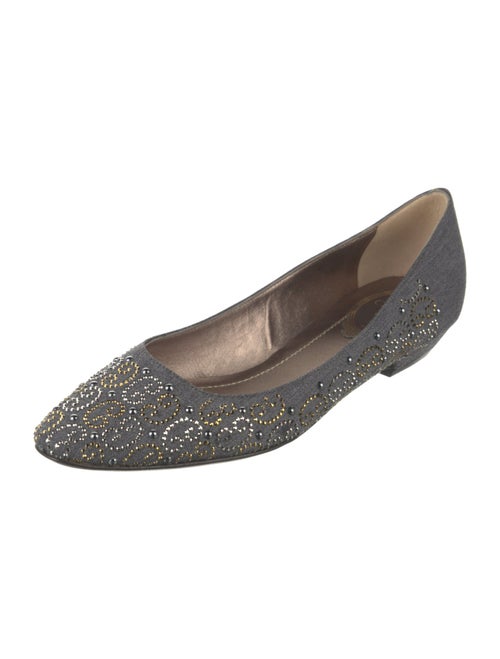 René Caovilla Printed Crystal Embellishments Flats
