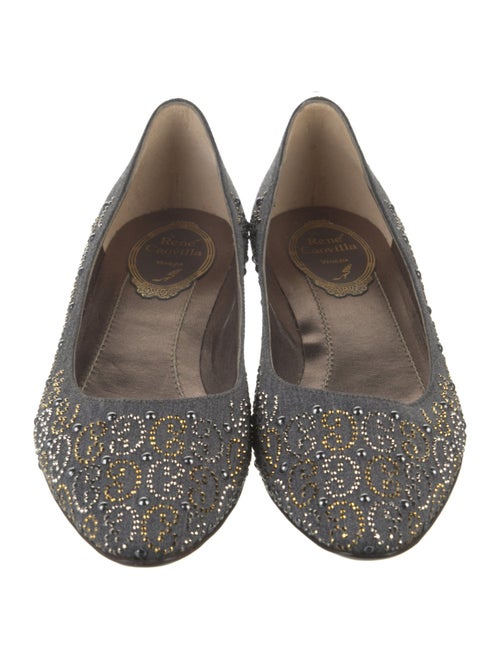 René Caovilla Printed Crystal Embellishments Flats